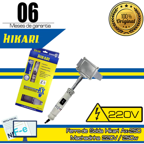Ferro de Soldar Ax-250 HIKARI Machadinha 220V / 250W