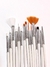 Kit com 15 pinceis- Cabo Branco - Gel e Nail arte