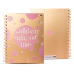 Cuaderno Espiralado Grande Tapa Dura Dorado 21x27