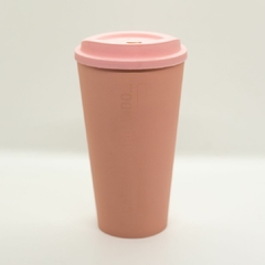 Vaso Rosa con tapa café y packaging - comprar online