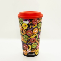 Vaso LGBT con tapa café y packaging - comprar online