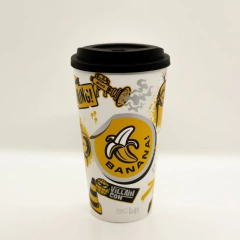 Vaso Minions con tapa café y packaging - comprar online