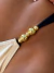 Biquíni Bea Caramelo/Preto/Off com detalhes em dourado - loja online