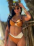 Biquíni Hot Pant meia taça Preto/Caramelo/Off - comprar online