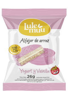 Alfajor de arroz sabor vainilla sin TACC x26 gr - Lulemuu