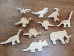 Dinosaurios De Madera Sin Pintar Waldorf 10 Piezas Lc - comprar online