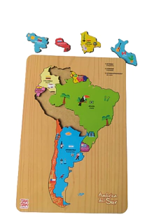 Mapa Encastre Rompecabezas America Del Sur Paises Capitales Tk