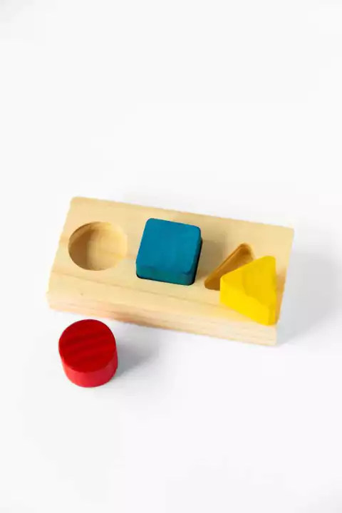 Encastre Geometrico De Madera 3 Piezas