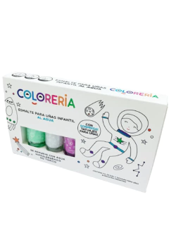 Set De Esmaltes X3 + Tatuajes Lavables Infantil - tienda online