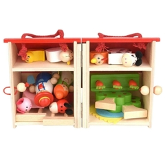 Valija Granero Granja Desplegable Madera Animales Didactico - comprar online
