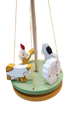 Calesita De Madera Encastre Giratorio Animales De Granja - comprar online