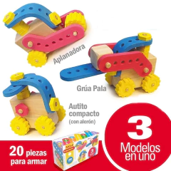 Diseña Y Arma Autos De Madera Goma Eva 3 En 1 20 Piezas - comprar online
