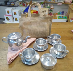 Set Juego De Te Bolsa Arpillera Y Mantel Aluminio 10 Piezas - comprar online