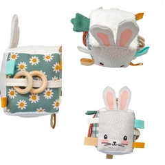 Cubo Didactico Sensorial Sonajero Motricidad Conejo 12x12cm - Accesibble