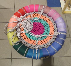 Hamaca Eco Tela Tejido A Mano 55cm 60 Kilos en internet