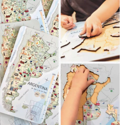 Rompecabezas Mapa Argentina Provincias Capitales Madera G.r en internet