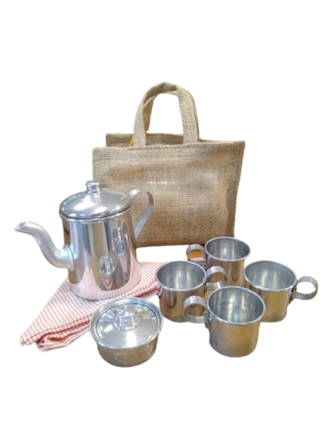 Set Cafe Bolsa Aluminio 6 Piezas