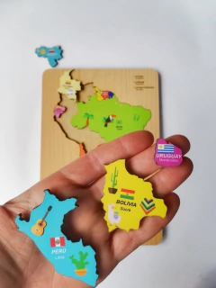 Mapa Encastre Rompecabezas America Del Sur Paises Capitales Tk en internet