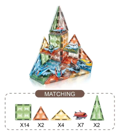 Bloques Magneticos Imantados 29 Piezas Tipo Vitro Con Aviones - comprar online