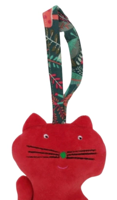 Gatita Mama Con Gatito Sonajero Tela Colgante Bebe 20cm - comprar online