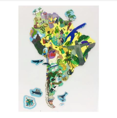 Rompecabezas Mapa America Del Sur Imantado 18 Piezas