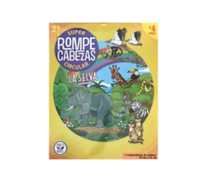 Rompecabezas Circular De Madera Animales De La Selva 2 En 1