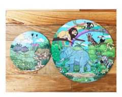 Rompecabezas Circular De Madera Animales De La Selva 2 En 1 - comprar online