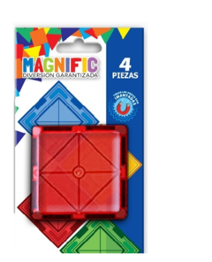 Bloques Imanes Magneticos Magnific 4 Piezas Cuadrados