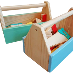 Caja De Herramientas Carpintero Serrucho Martillo Didactico en internet