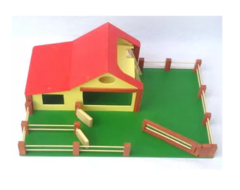Granja Casita De Madera Didactica 48cm X 38cm Y 24cm en internet