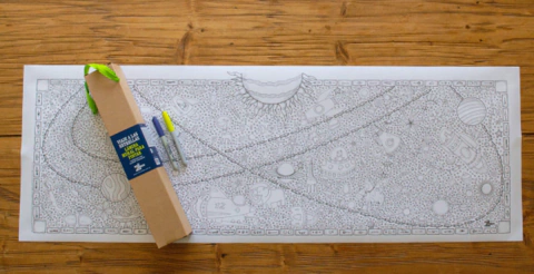 Lamina Mural Para Pintar Viaje A Las Estrellas 41x118cm