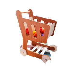 Carro Carrito De Compras Supermercado Madera + Pizarron