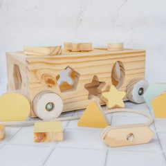 Carro Encastre Arrastre Formas Geometricas Didactico Madera - comprar online