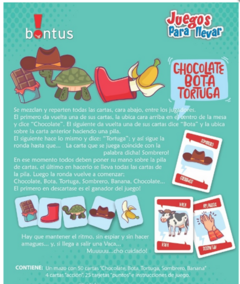 Juego De Mesa Cartas Chocolate Bota Tortuga Bontus - comprar online