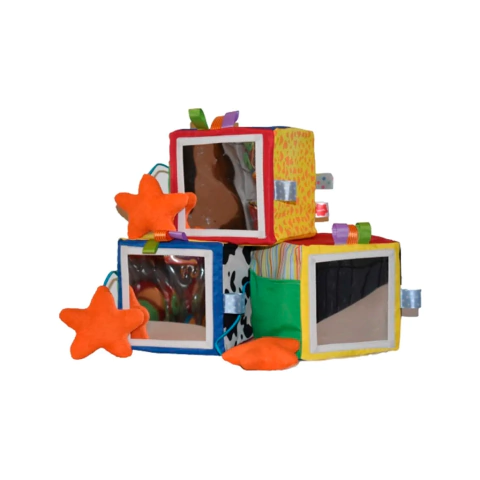 Cubo Multiactividades Espejo Chifle Cascabel Cierre Cintas