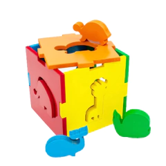 Cubo Encastre Fauna Animales Madera Krm - comprar online