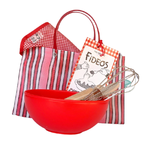 Cocina Kit Fideos - Bolsa Receta Bowl Batidor Palo Amasar