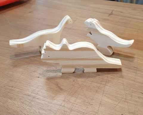 Dinosaurios De Madera Sin Pintar Waldorf 10 Piezas Lc