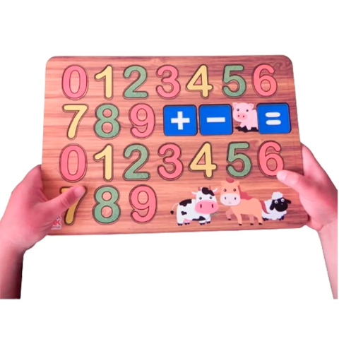 Encastre De Madera Numeros Matematica Suma Resta Tk