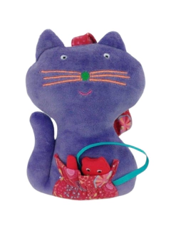 Gatita Mama Con Gatito Sonajero Tela Colgante Bebe 20cm