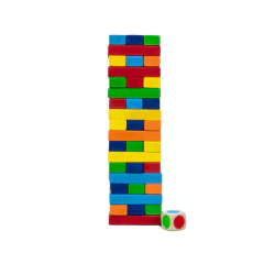 Juego De Mesa Torre Apilable Color Con Dado 54 Piezas Krm