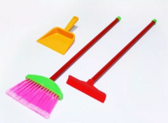Set De Limpieza Escoba Palita Y Secador Infantil - comprar online