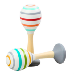 Maraca De Madera Con Soporte Sonajero Infantil Colours