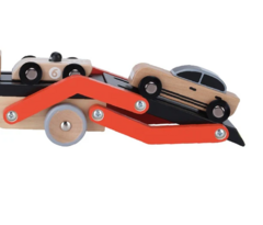 Camion Mosquito De Madera C/ 3 Autos Transporte Cw - tienda online