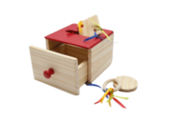 Caja De Permanencia Con Cajon Montessori Encastre Madera