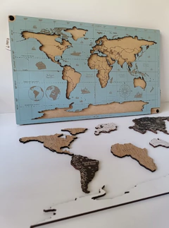 Rompecabezas Planisferio Mundo Continentes Info Datos - tienda online