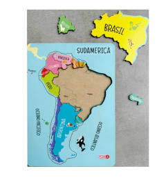 Rompecabezas Encastre Mapa America Del Sur Sudamerica Nombre Pz en internet