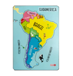 Rompecabezas Encastre Mapa America Del Sur Sudamerica Nombre Pz
