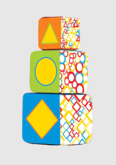 Torre Cubos Apilables Tela Formas Geometricas 3 Piezas - comprar online
