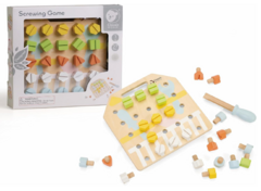 Tablero De Madera Tornillos Para Atornillar Motricidad Fina Montessori Cw